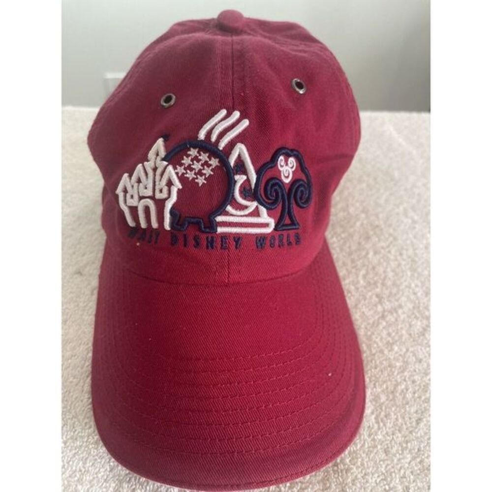 Walt Disney World Parks And Resorts‎ Baseball Hat Red White And Blue Adjustable